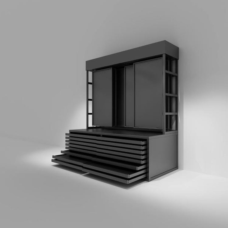 ஹெவி டியூட்டி பிளாட் டிராயர் ஸ்டோன் டிஸ்ப்ளே ரேக்